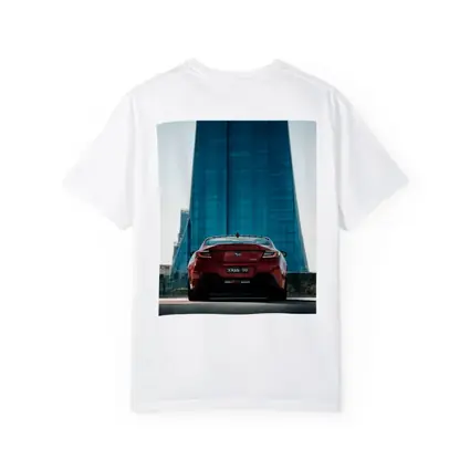 Subaru BRZ Red Rear Glass Building