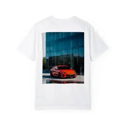 Subaru BRZ Red Sports Car Glass Building