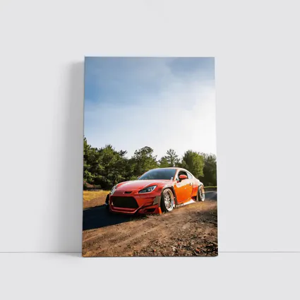 Red Subaru BRZ Wide Body Dirt Road