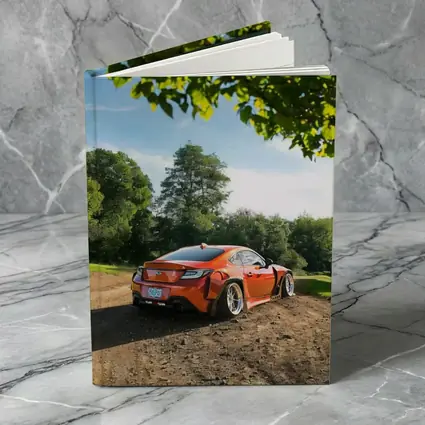 Subaru BRZ Orange Stance Build Dirt Road