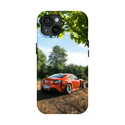 Subaru BRZ Orange Stance Build Dirt Road