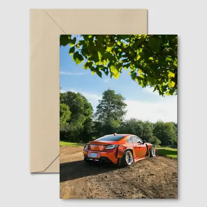 Subaru BRZ Orange Stance Build Dirt Road