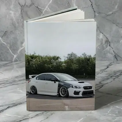 Subaru WRX STI Slammed White Parking Lot