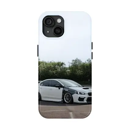 Subaru WRX STI Slammed White Parking Lot