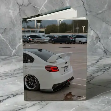 Subaru WRX White Stance Parking Lot Night