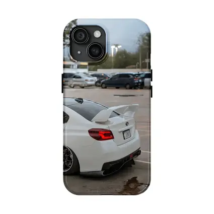 Subaru WRX White Stance Parking Lot Night