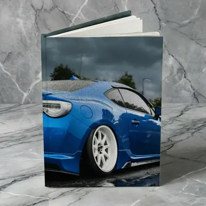 Subaru BRZ Blue Stance Rainy Overcast Sky
