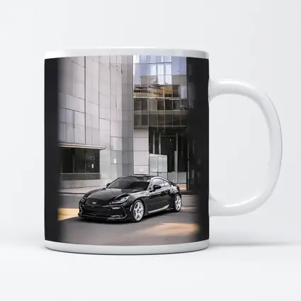Subaru BRZ Black Coupe Glass Building Street
