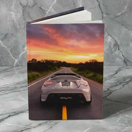 Subaru BRZ Rear View Sunset Road