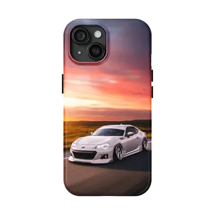 Subaru BRZ White Coupe Sunset Highway Drive