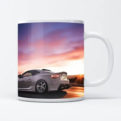 Subaru BRZ Speeding Road Sunset Sky