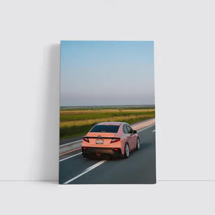 Subaru BRZ Pink Driving Open Highway
