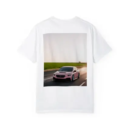 Pink Subaru WRX Speeding Open Road