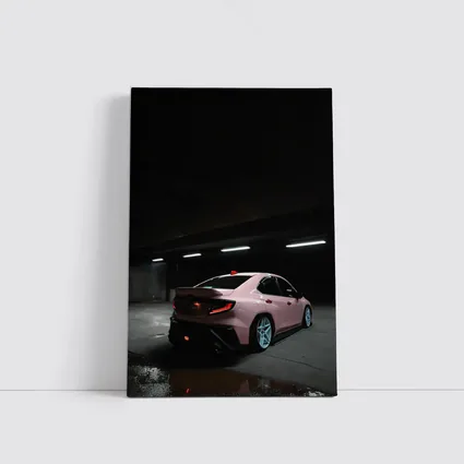 Subaru BRZ Pink Car Underground Parking Night