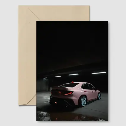 Subaru BRZ Pink Car Underground Parking Night