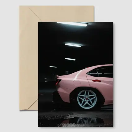 Pink Subaru BRZ Dark Underground Parking Garage