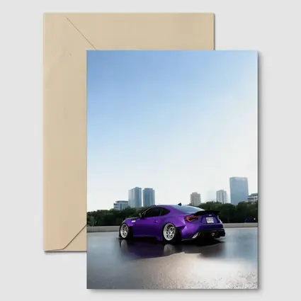 Purple Subaru BRZ Stance City Skyline
