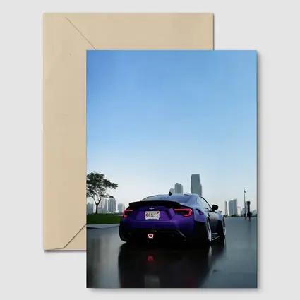Subaru BRZ Purple Coupe City Skyline