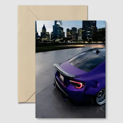 Subaru BRZ Purple Stance City Night