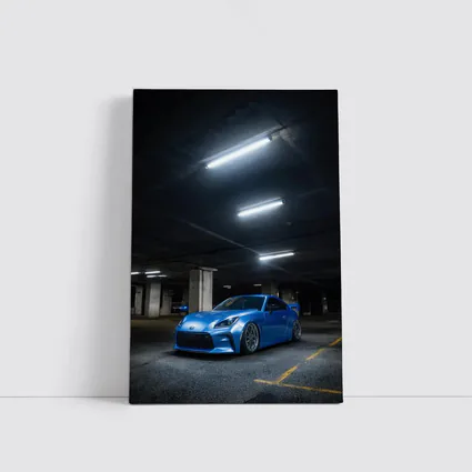 Subaru BRZ Blue Stance Underground Parking Garage