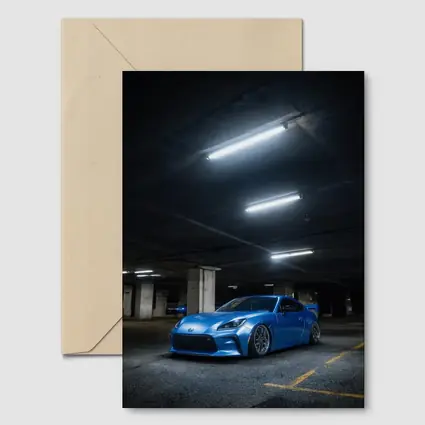 Subaru BRZ Blue Stance Underground Parking Garage