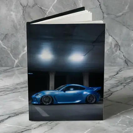 Subaru BRZ Blue Underground Parking Garage
