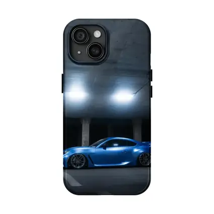Subaru BRZ Blue Underground Parking Garage