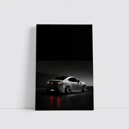 Subaru BRZ White Car Dark Background