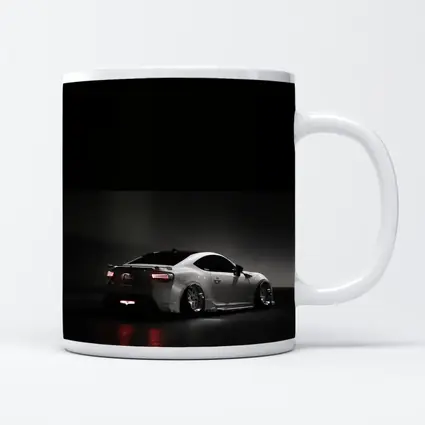 Subaru BRZ White Car Dark Background
