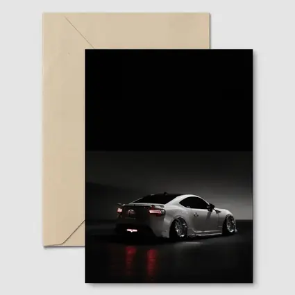 Subaru BRZ White Car Dark Background