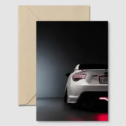 Subaru BRZ White Rear Studio Dark Background
