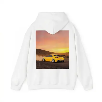 Subaru BRZ Yellow Drifting Desert Sunset
