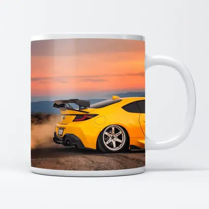 Subaru BRZ Yellow Stance Desert Sunset