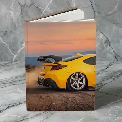 Subaru BRZ Yellow Stance Desert Sunset