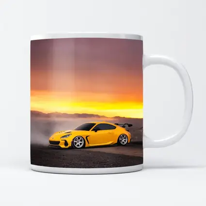 Subaru BRZ Yellow Wide Body Desert Sunset