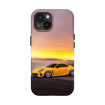 Subaru BRZ Yellow Wide Body Desert Sunset