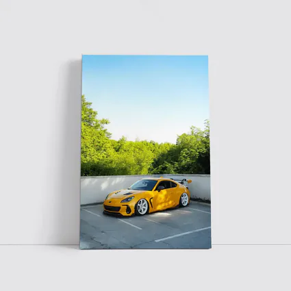 Yellow Subaru BRZ Widebody Parking Lot