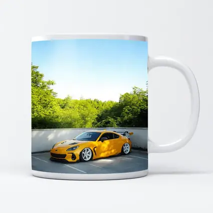 Yellow Subaru BRZ Widebody Parking Lot