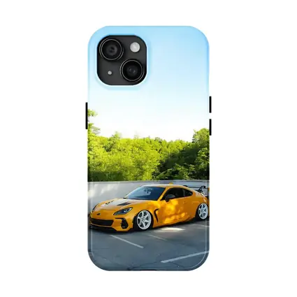 Yellow Subaru BRZ Widebody Parking Lot