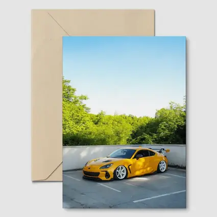 Yellow Subaru BRZ Widebody Parking Lot