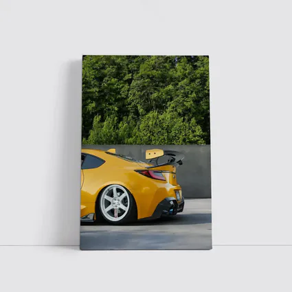 Yellow Subaru BRZ Wide Body Parking Lot