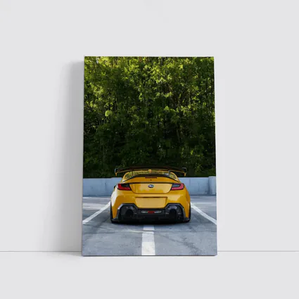Subaru BRZ Yellow Wide Body Rear View