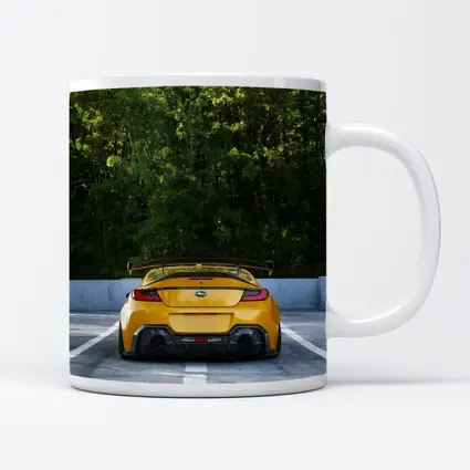 Subaru BRZ Yellow Wide Body Rear View