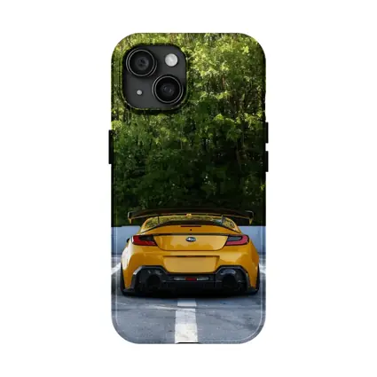 Subaru BRZ Yellow Wide Body Rear View