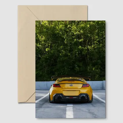 Subaru BRZ Yellow Wide Body Rear View