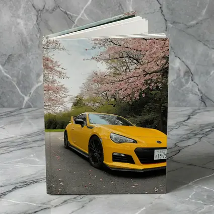 Yellow Subaru BRZ Under Cherry Blossoms