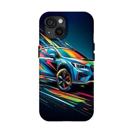 Subaru Crosstrek Colorful Abstract Speed Art