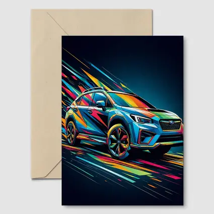 Subaru Crosstrek Colorful Abstract Speed Art