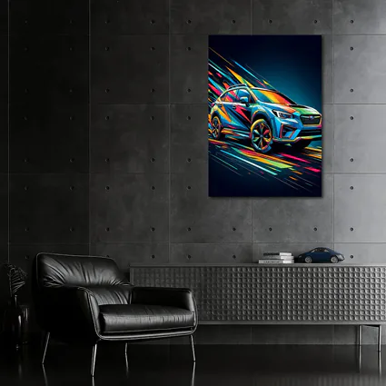 Subaru Crosstrek Colorful Abstract Speed Art