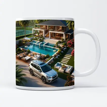 Subaru Forester Parked At Luxury Villa